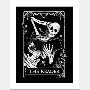 The Reader - Death Skull Book Gift Posters and Art